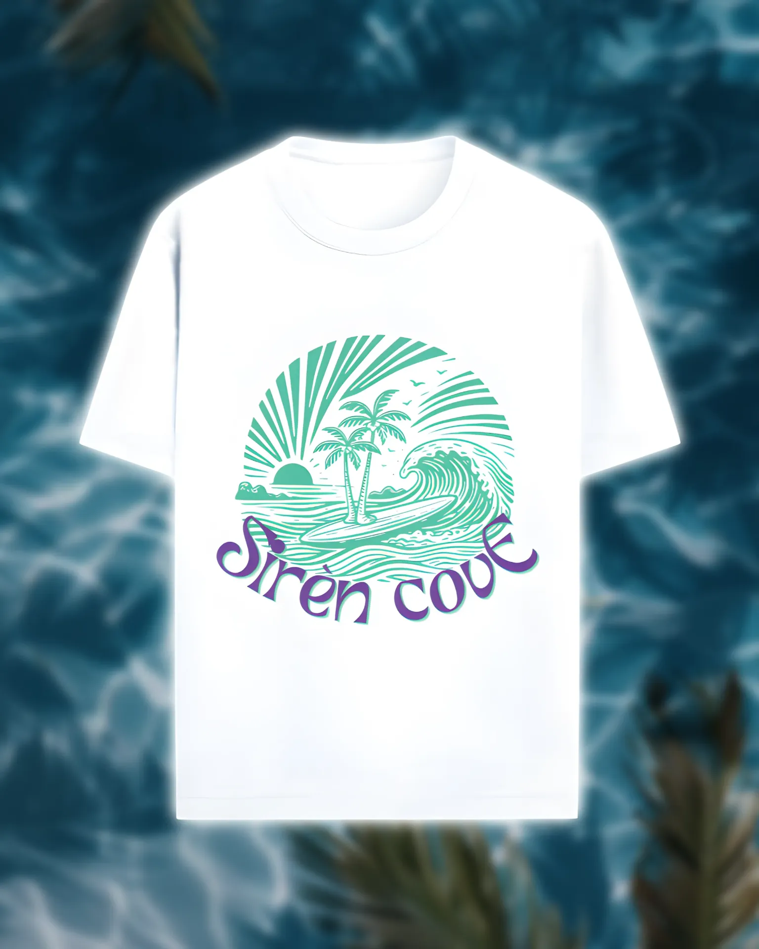 Sirén Cove T-Shirt (S, Mint Green, White)