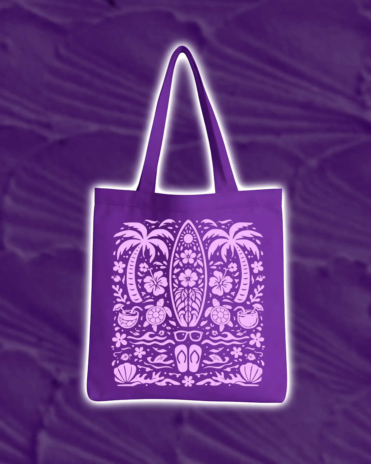 Moon-tide Tote Bag (Purple)
