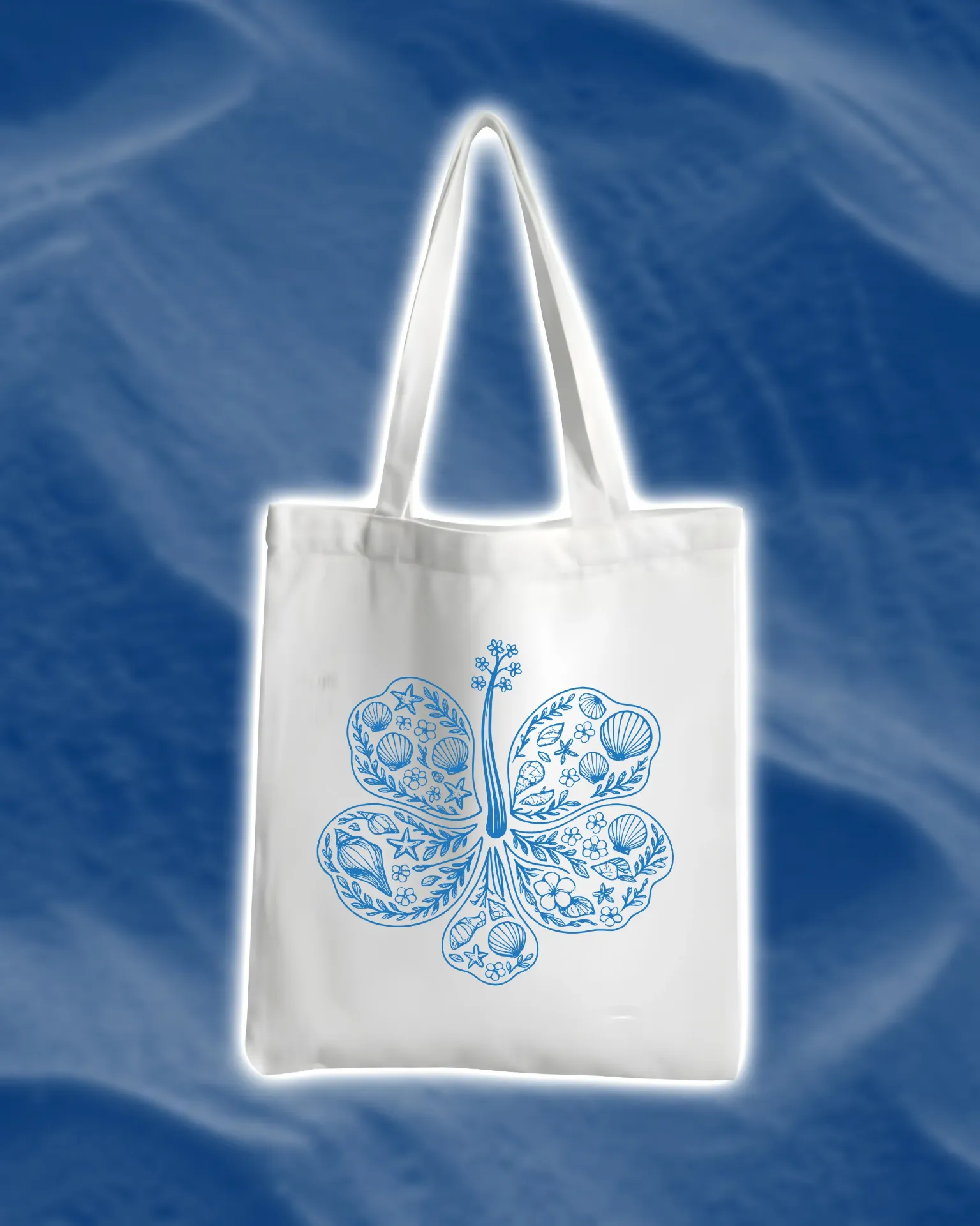 Salt-kissed Plain Tote Bag (Blue)