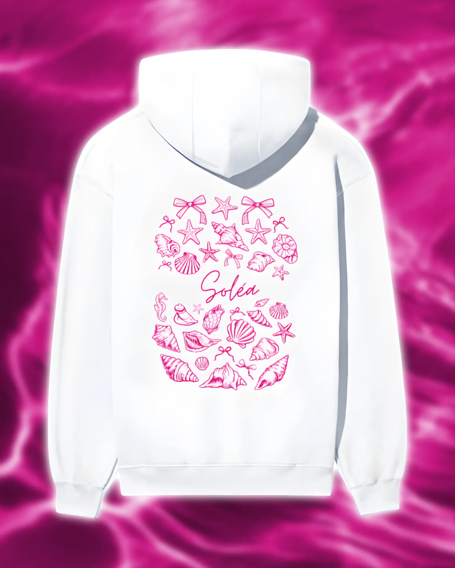 Soléa Shellscript Pink Hoodie (XS, White)