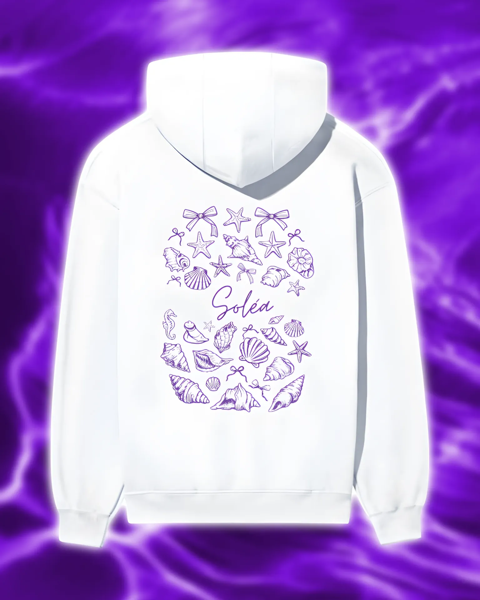 Soléa Shellscript Purple Hoodie (XS, White)