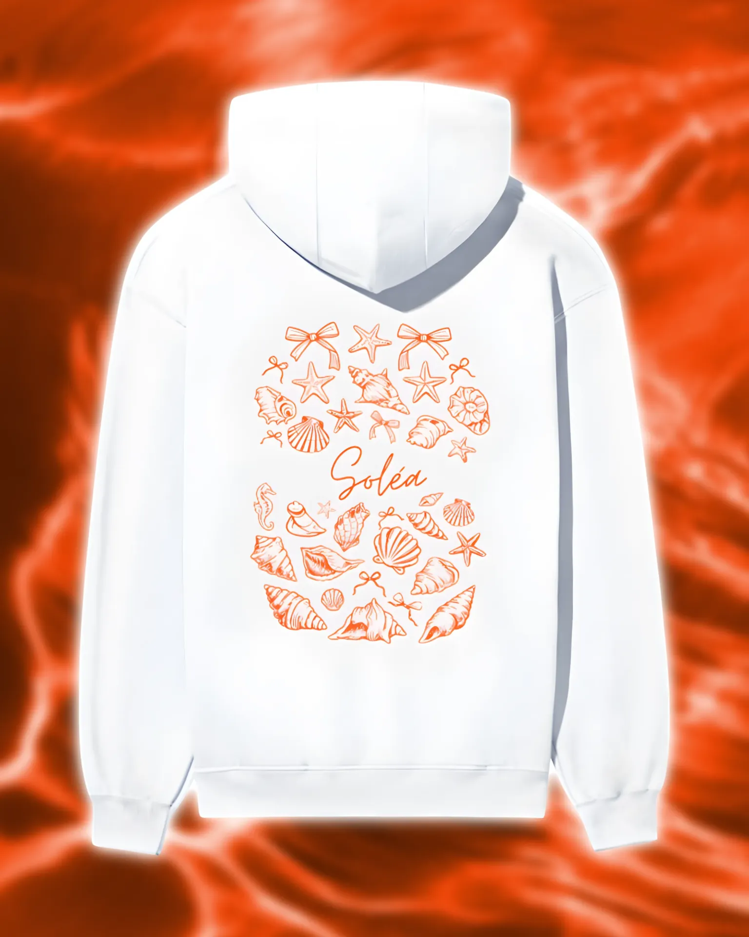Soléa Shellscript Orange Hoodie (XS, White)