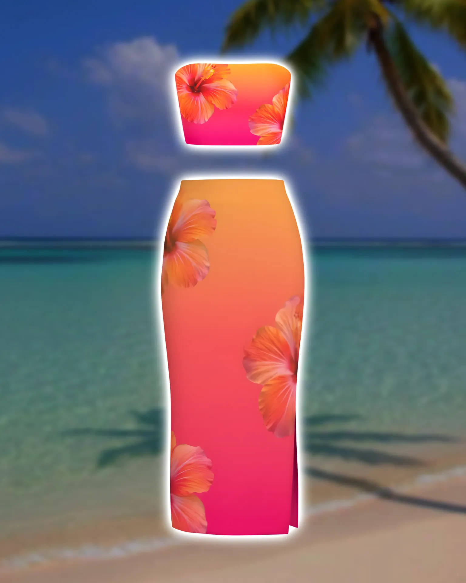 Sirén-kissed Tube Top & Skirt Set (XS, XS)