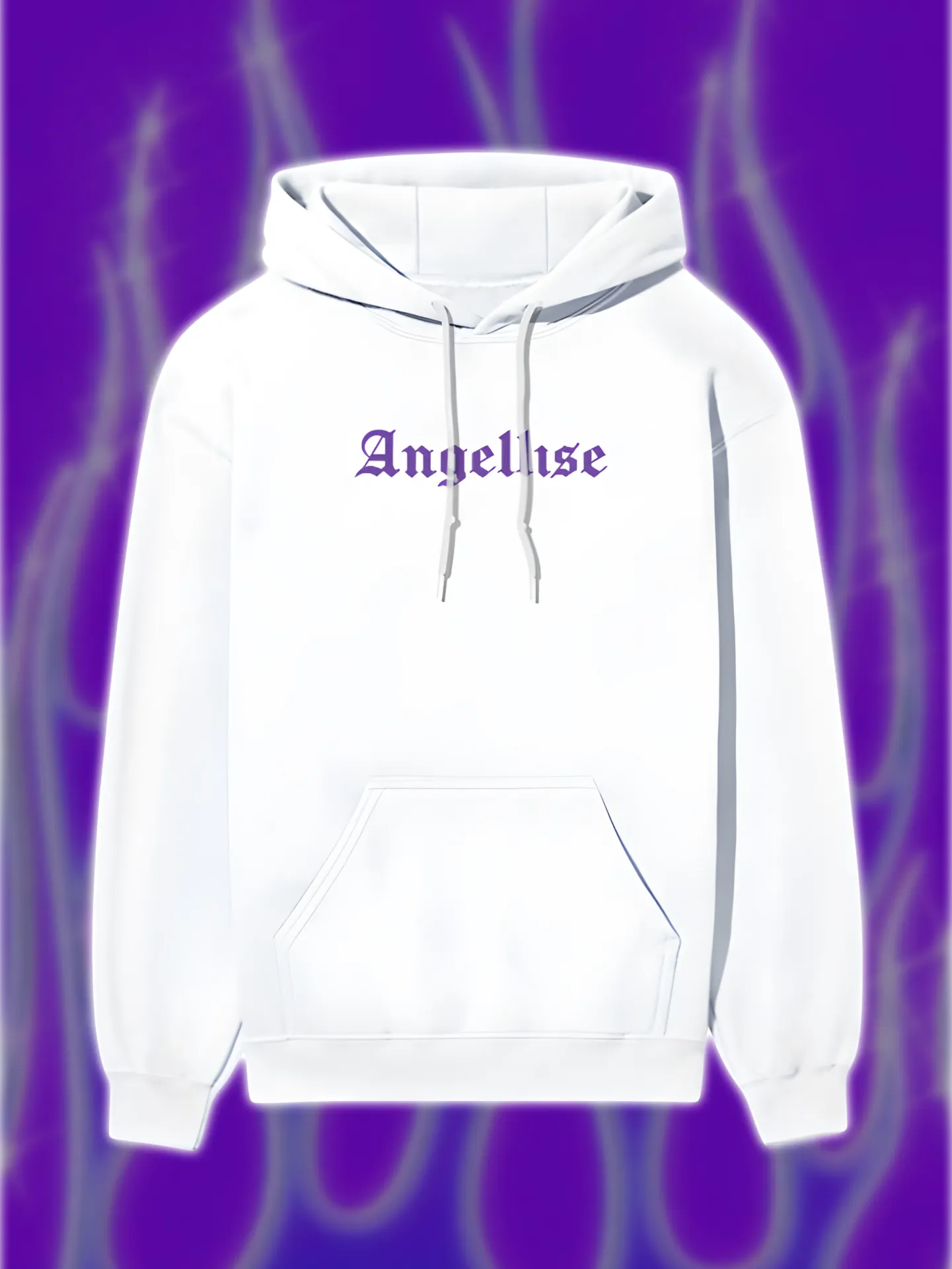 Angellise Purple Winged Hoodie (XS, White)