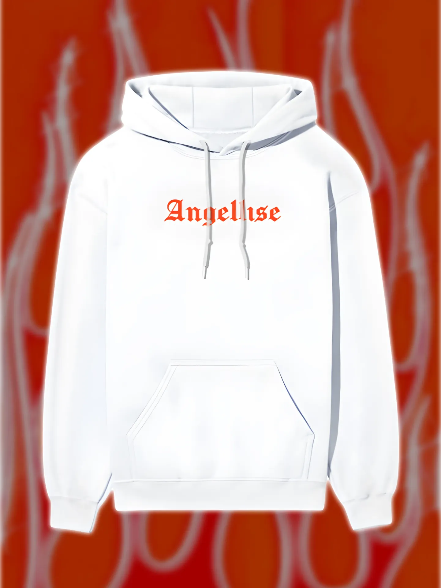 Angellise Orange Winged Hoodie (XS, White)