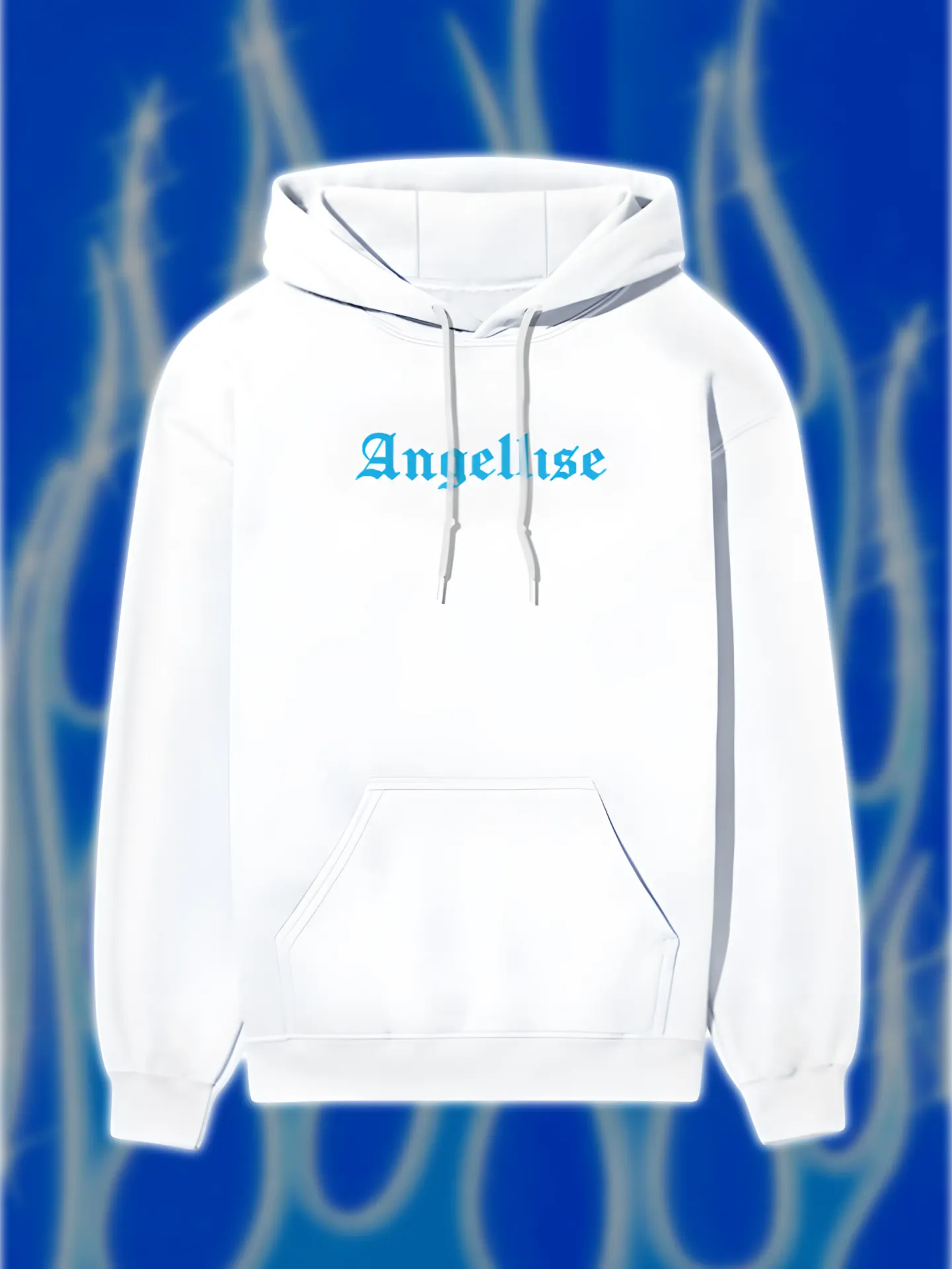 Angellise Blue Winged Hoodie (XS, White)